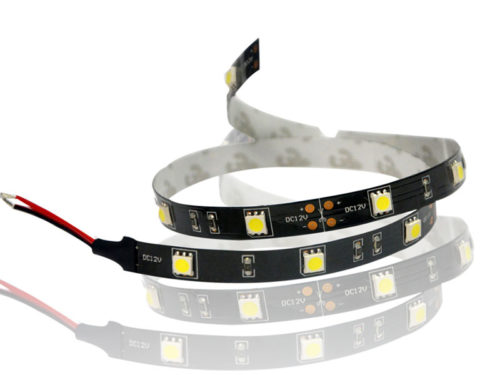 24 v led ribbon lights smd 5050 black PCB 30 leds / m warm white  IP20 interior